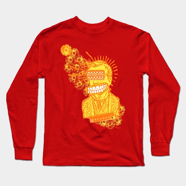 Happy Humbucker Head Long Sleeve T-Shirt by Will 9 Design